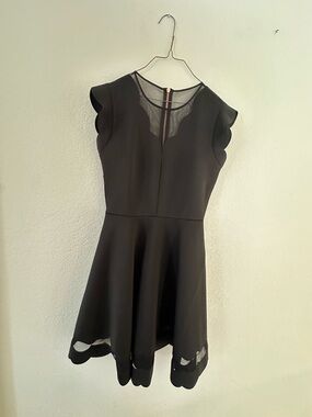 Ted Baker Black Scallop Sleeve Fit & Flare Mini Dress